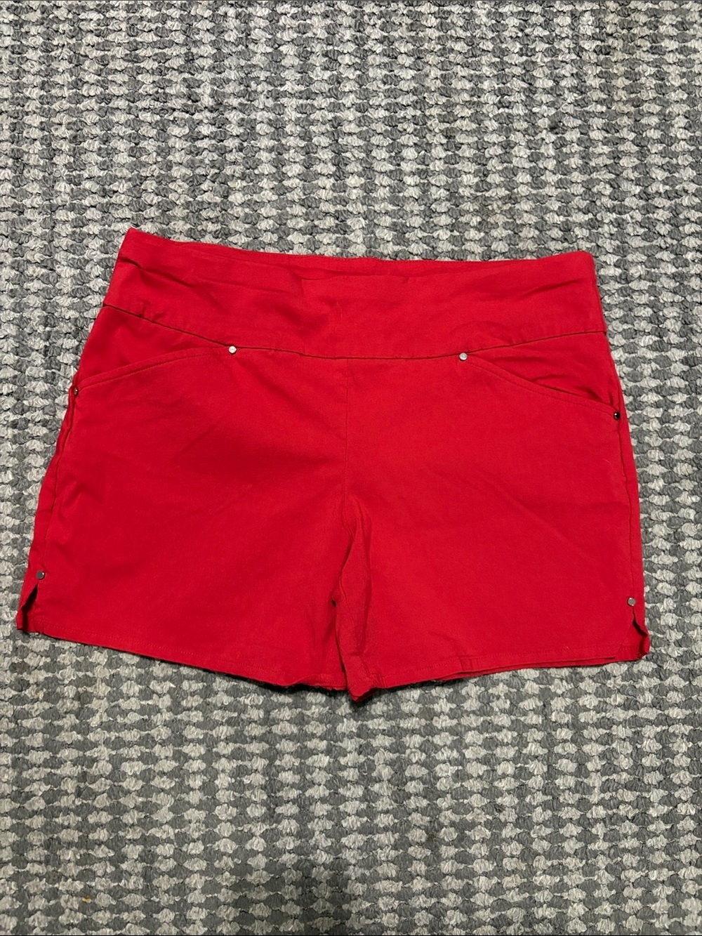 INC International Concepts Bright Red High-Waist Pull-On Shorts
